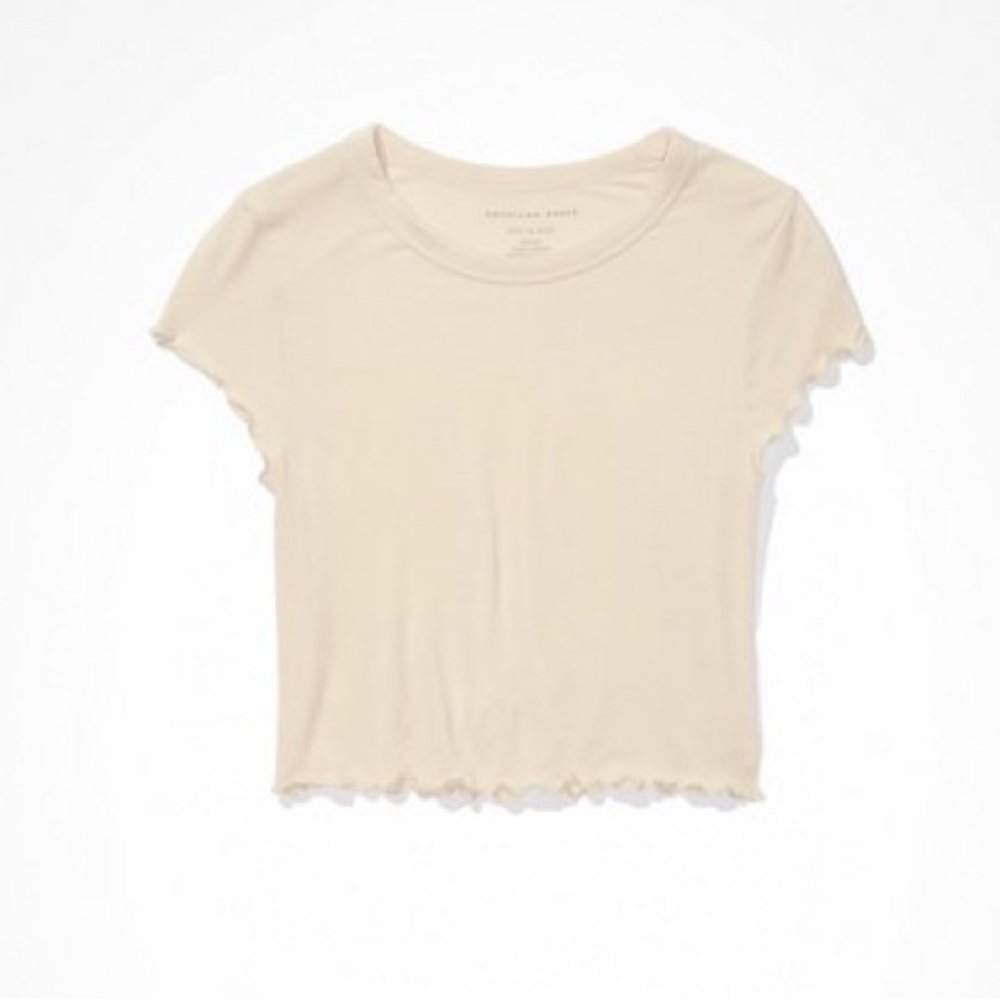 Tan cropped tee